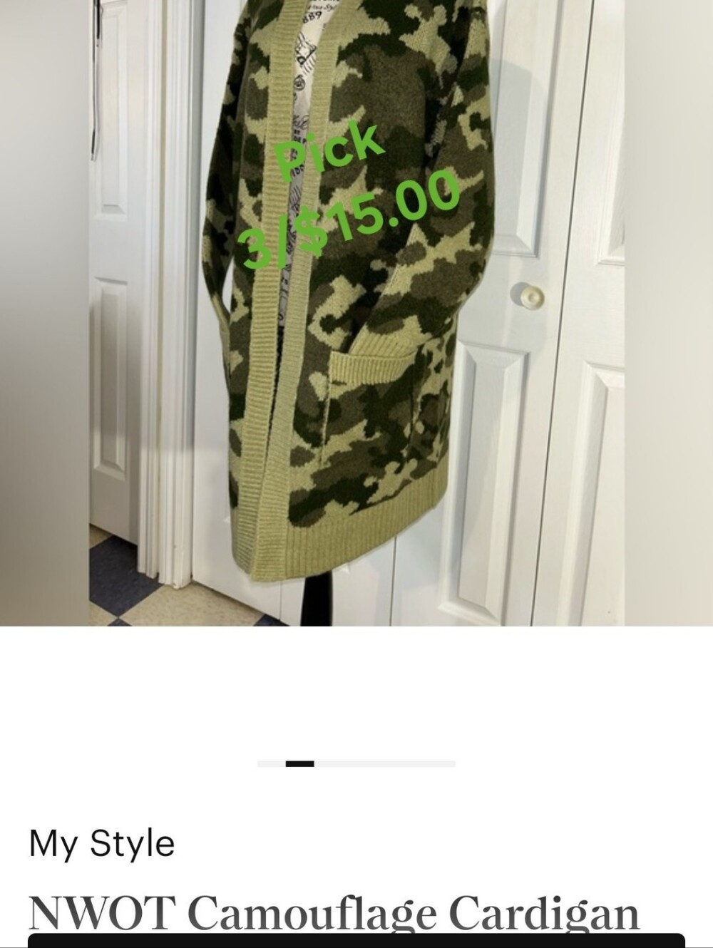 NWOT Camouflage Cardigan